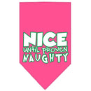 Christmas Pet and Dog Bandana Screen Printed, "Nice Until Proven Naughty"