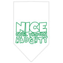 Christmas Pet and Dog Bandana Screen Printed, "Nice Until Proven Naughty"