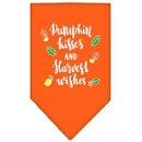 Dog Bandana Screen Printed, "Pumpkin Kisses & Harvest Wishes"