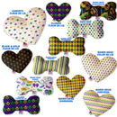 Pet and Dog Plush Heart or Bone Toy, "Mardi Gras Group"