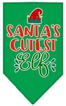 Christmas Pet and Dog Bandana Screen Printed, "Santa's Cutest Elf"