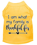 Pet Dog & Cat Shirt Screen Printed, "I Am What My Family Is Thankful For"