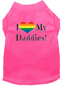 Pet Dog & Cat Shirt Screen Printed, "I Heart My Daddies"