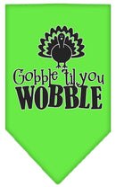 Pet and Dog Bandana Screen Printed, "Gobble Til You Wobble"