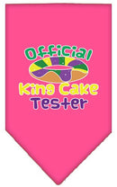 Pet and Dog Bandana Screen Printed, "King Cake Tester"