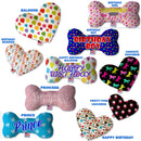 Dog Plush Heart or Bone Toy, "Birthday Group"