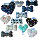 Pet and Dog Plush Heart or Bone Toy, "Winter Wonderland Group" (Available in different sizes, and 10 different patterns!)