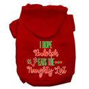 Christmas Pet Dog & Cat Hoodie Screen Printed, "I Hope Rudolph Eats The Naughty List"