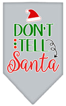 Christmas Pet and Dog Bandana Screen Printed, "Don't Tell Santa"