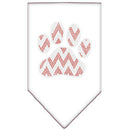 Christmas Pet and Dog Bandana Rhinestone, "Candy Cane Chevron Paw"