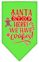 Christmas Pet and Dog Bandana Screen Printed, "Santa, Stop Here! We Have Cookies!"