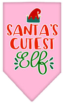 Christmas Pet and Dog Bandana Screen Printed, "Santa's Cutest Elf"