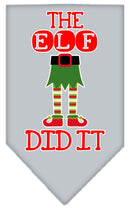 Christmas Pet and Dog Bandana Screen Printed, "The Elf Did It"