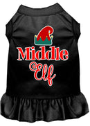 Christmas Pet Dog & Cat Dress Screen Printed, "Middle Elf"