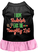 Christmas Pet Dog & Cat Dress Screen Printed, "I Hope Rudolph Eats The Naughty List"