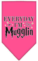 Pet and Dog Bandana Screen Printed, "Everyday I'm Mugglin"