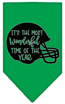 Pet and Dog Bandana Screen Printed, "It's The Most Wonderful Time Of The Year (Football)"