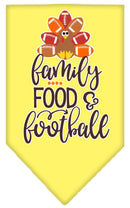 Pet and Dog Bandana Screen Printed, "Family, Food, & Football"