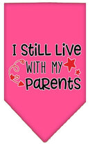 Pet and Dog Bandana Screen Printed, "I Still Live With My Parents"