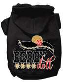 Pet, Dog & Cat Hoodie Screen Printed, "Derby Doll"