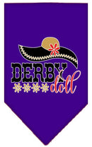Pet and Dog Bandana Screen Printed, "Derby Doll"