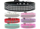Dog, Puppy & Pet Fashion Collar, "Three Row Clear Crystal Rimsets"