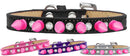 Dog, Puppy and Pet Ice Cream Collar, "Clear Crystal & Bright Pink Spikes"
