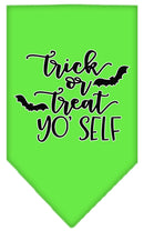Halloween Pet and Dog Bandana Screen Printed, "Trick Or Treat Yo' Self"