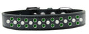 Dog, Puppy & Pet Fashion Collar, "Pearl and Emerald Green Crystal Rimsets Sprinkles"