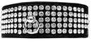 Dog, Puppy & Pet Designer Croc Collar, "Five Row Clear Crystal"