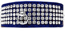 Dog, Puppy & Pet Designer Croc Collar, "Five Row Clear Crystal"