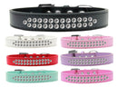 Dog, Puppy & Pet Fashion  Collar, "Two Row Clear Crystal Rimsets"