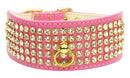Dog, Puppy & Pet Collar, "Five Row Clear Crystal"