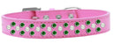 Dog, Puppy & Pet Fashion Collar, "Pearl and Emerald Green Crystal Rimsets Sprinkles"