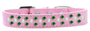 Dog, Puppy & Pet Fashion Collar, "Pearl and Emerald Green Crystal Rimsets Sprinkles"