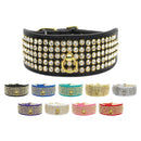 Dog, Puppy & Pet Collar, "Five Row Clear Crystal"