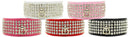 Dog, Puppy & Pet Collar, "Patent Five Row Clear Crystal"