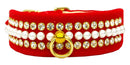 Dog, Puppy and Pet Collar, "Velvet Mini Pearl & Crystal"