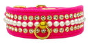 Dog, Puppy and Pet Collar, "Velvet Mini Pearl & Crystal"