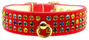 Dog, Puppy & Pet Collar, "Mardi Gras Three Row Confetti Jewel Set"