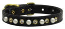 Dog, Puppy and Pet Collar, "3/8" Wide Pearl & Clear Crystals"