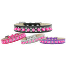 Dog, Puppy and Pet Ice Cream Collar, "Double Crystal & Bright Pink Spikes"