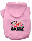 Pet, Dog & Cat Hoodie Screen Printed, "Just A Love Machine"