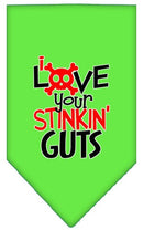Pet and Dog Bandana Screen Printed, "Love Your Stinkin Guts"