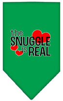 Pet and Dog Bandana Screen Printed, "The Snuggle Is Real"
