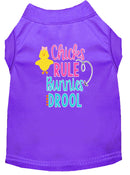 Pet Dog & Cat Shirt Screen Printed, "Chicks Rule, Bunnies Drool"