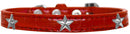 Dog, Puppy & Pet Designer Croc Widget Collar, "Silver Stars"