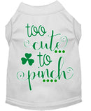 Pet Dog & Cat Shirt Screen Printed, "Too Cute To Pinch"