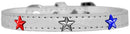 Dog, Puppy and Pet Designer Croc Widget Collar, "Red, White & Blue Stars"