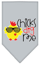 Pet and Dog Bandana Screen Printed, "Chicks Dig Me"